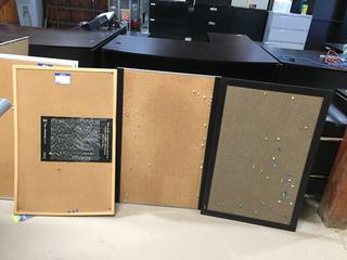 (3) Cork Boards, Wood Trim.