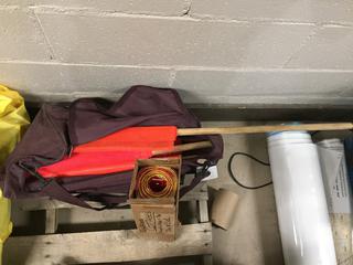 Quantity of Orange Mesh Flags & Banner.