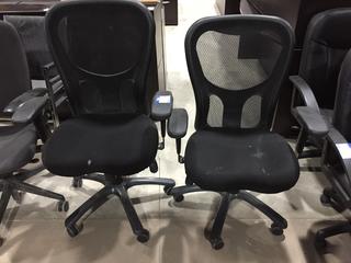 (2) Black Mesh Back Office Chairs.