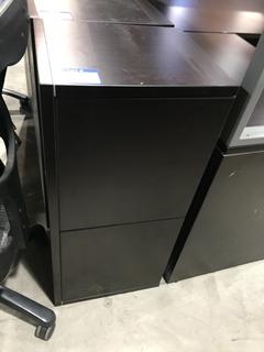 Above Desk Cabinet, 36 1/4" Wide x 14 1/4" Deep x 17" Tall.