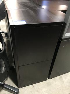 Above Desk Cabinet, 36 1/4" Wide x 14 1/4" Deep x 17" Tall.