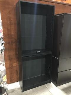 Black Book Shelf, 29 1/4" Wide x 71 1/2" Tall x 11 1/2" Deep.