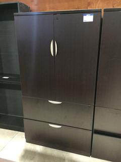 Office Cabinet with (2) Drawers, 35" x 22" x 65 1/2 Tall.