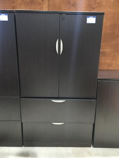 Office Cabinet with (2) Drawers, 35" x 22" x 65 1/2 Tall.