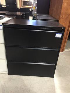 Black (3) Drawer Filing Cabinet.