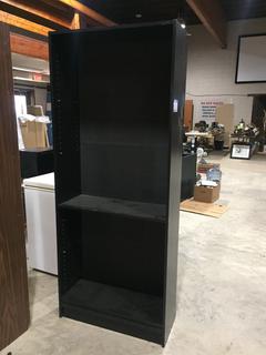 Black Book Shelf, 1 Shelf, 29 1/4" x 11 3/4" x 71 5/7" Tall.