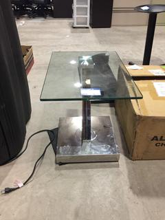 Glass Top & Chrome End Table.