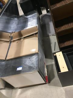 Large Dark Grey Cabinet/Pantry, 86 1/4" Tall x 25" Deep, 22 1/2" Wide, & Extra Shelf /Board.