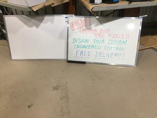 (2) White Boards, 3' x 2'.