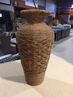 Wicker Vase, 17" Tall.