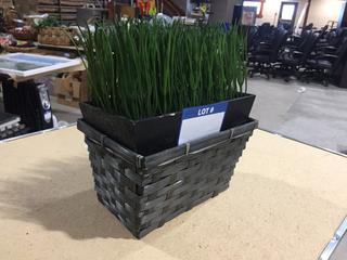 Wicker Box with Fake Grass.