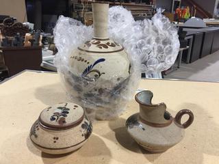 Ceramic Sugar and Cream Set & Centre Piece/Vase.