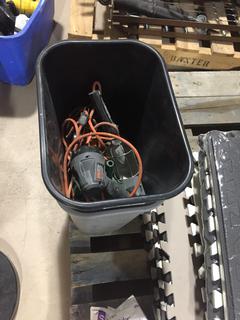 (2) Garbage Bins, Assorted Work Lights.