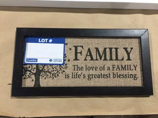 Family Sign, 12 1/4" x 6".