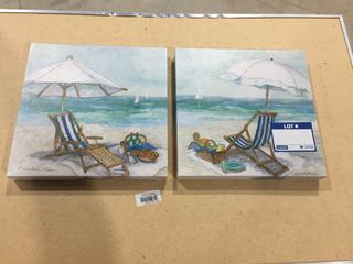 (2) Beach Canvas Paintings. 