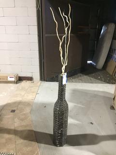 Wicker Vase 3' Tall with Sticks.
