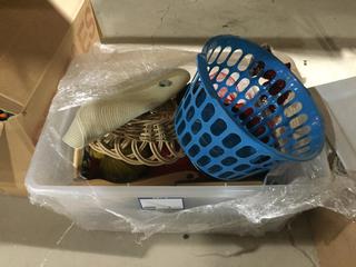 Box of Assorted Office Decor & Christmas Decor.