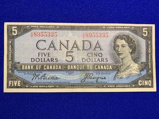 1954 Canada Five Dollar Bank Note S/N VC9855335.