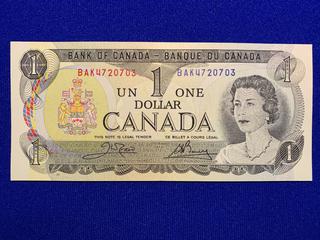 1973 Canada One Dollar Bank Note S/N BAK4720703.