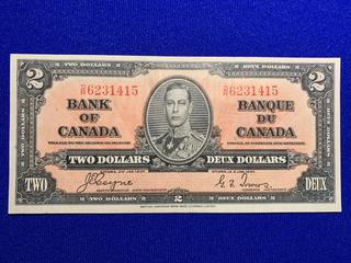 1937 Canada Two Dollar Bank Note S/N DR6231415.