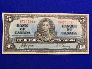 1937 Canada Five Dollar Bank Note S/N BS5427303.