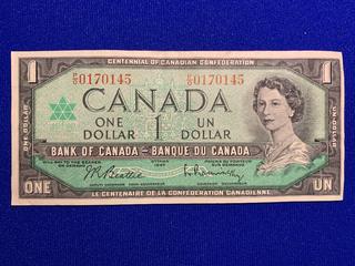 1967 Canada One Dollar Bank Note S/N PO0170145.