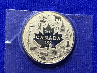 2017 Canada Three Dollar .9999 Fine Silver Coin, "Canada 150, Heart of Our Nation".