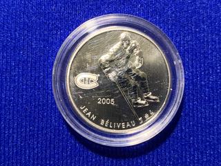 2005 Canada Fifty Cents Sterling Silver Coin, "Jean Beliveau # 4).