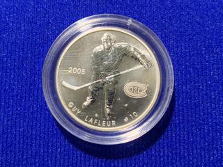 2005 Canada Fifty Cents Sterling Silver Coin, "Guy Lafleur # 10).