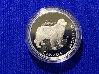 1997 Canada Fifty Cent Sterling Silver Coin, "Dogs of Canada, Canadian Inuit Dog".