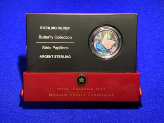 2005 Canada Fifty Cent Sterling Silver Holographic Coin, "Fritillary".