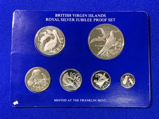 1977 British Virgin Islands Sterling Silver Proof Coin Set, "Royal Silver Jubilee".