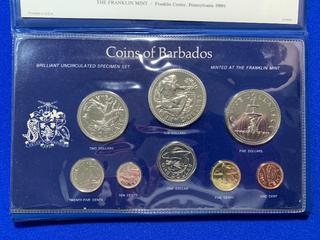 1976 Barbados Specimen Coin Set, "10th Anniversary of Independence".