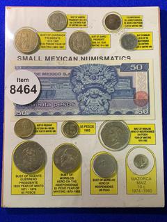 Mexico Small Numismatics Coin Collection.