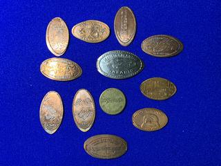 Assorted Souvenir Penny Medallions.