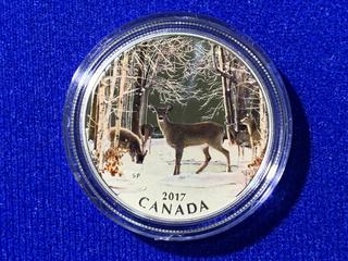 2017 Canada Ten Dollar .9999 Fine Silver Colour Printed Coin, "Spring Sightings" c/w Display Case.