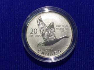 2014 Canada Twenty Dollar .9999 Fine Silver Coin, "Canada Goose".