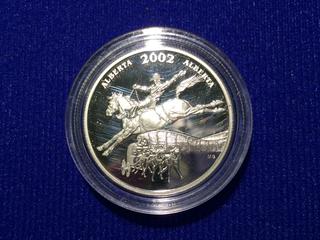 2002 Canada Fifty Cent .925 Sterling Silver Coin, "Calgary Stampede".