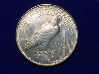 1923 United States One Dollar .900 Silver Coin, "Liberty".