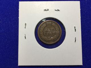 1898 United States One Cent Bronze Coin, "Indian Head".