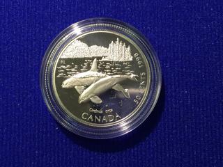 1998 Canada Fifty Cent .925 Silver Coin, "Killer Whale".