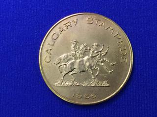 1966 Canada Souvenir Dollar Aluminium-Bronze Coin, "Calgary Stampede".