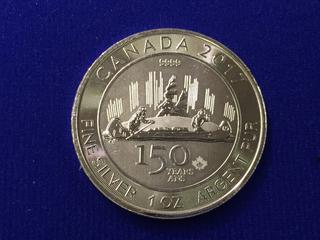 2017 Canada Five Dollar 1 Ounce .9999 Fine Silver Coin, "150 Years of the Federation of Canada".