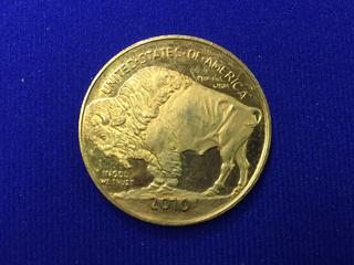 2010 United States Fifty Dollar .9999 Gold Plated Bronze Coin, "Buffalo".