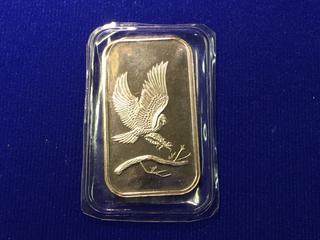 One Troy Ounce .999 Fine Silver Bar, "Eagle".