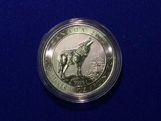 2015 Canada Two Dollar 3/4 Ounce .9999 Fine Silver Coin, "Wolf".