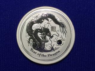 2012 Australia Fifty Cent Silver Coin, "Year of the Dragon".