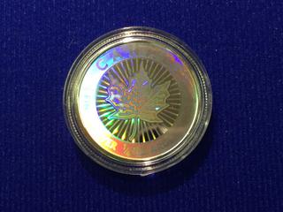 2003 Canada 1/4 Ounce .9999 Fine Silver Holographic Coin, "Maple Leaf".