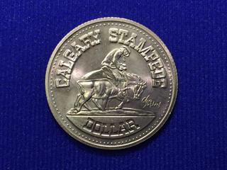 1975 Canada Dollar Silver Coin, "Calgary Stampede".