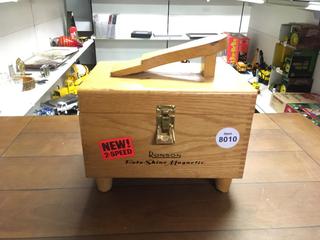 Ronson Roto-Shine Magnetic Shoe Polisher in Wooden Box.